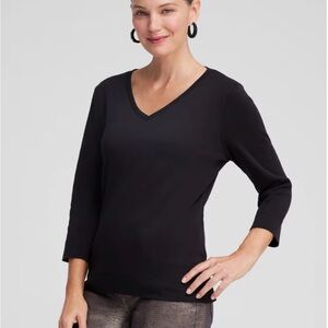 NWT Chico’s Women’s V-Neck Tee Size Large